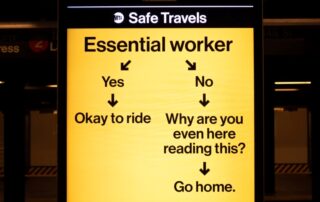 New York Subway Sign to signify concerns about a second peak to business